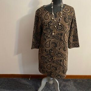 North Style Brown Paisley dress, size Large